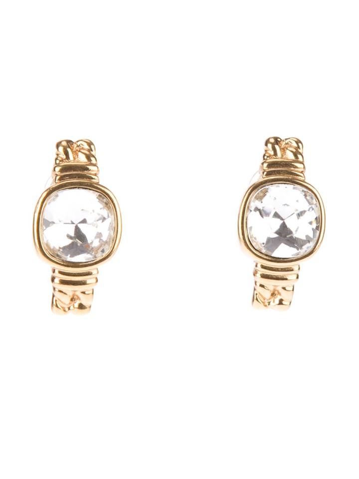 Givenchy Vintage Crystal Earrings - Metallic