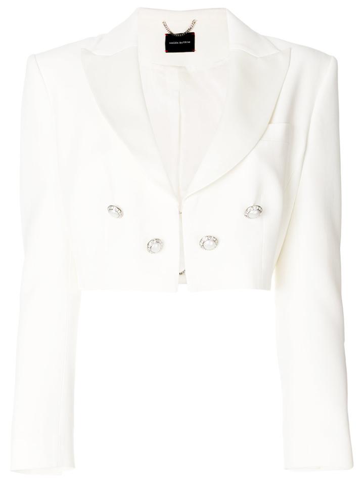 Magda Butrym Double Breasted Cropped Jacket - White