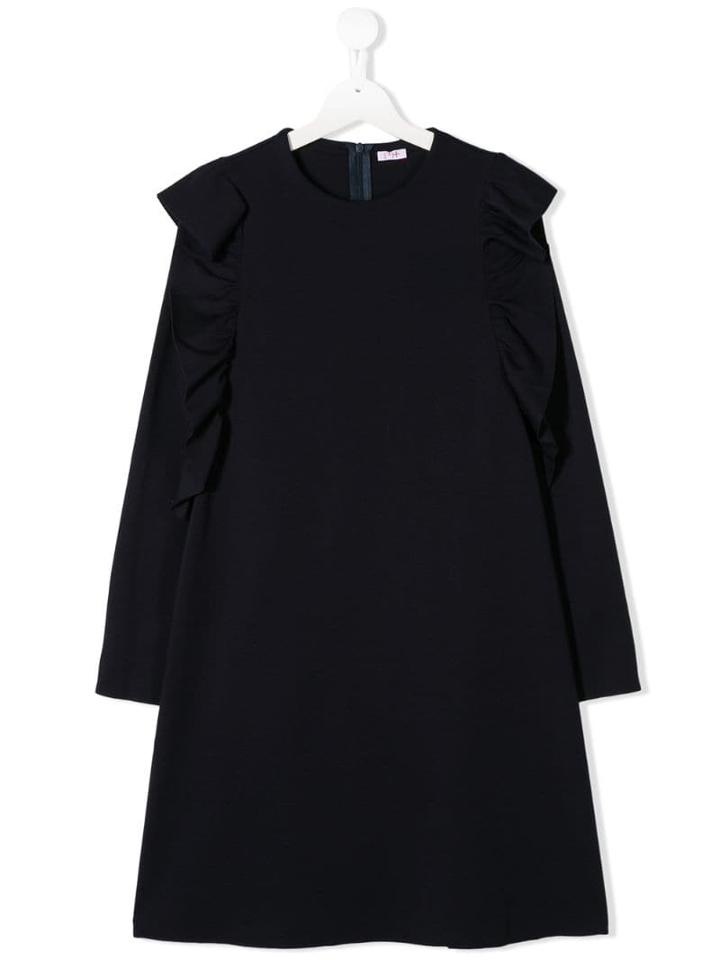 Il Gufo Ruffle Detail Dress - Blue