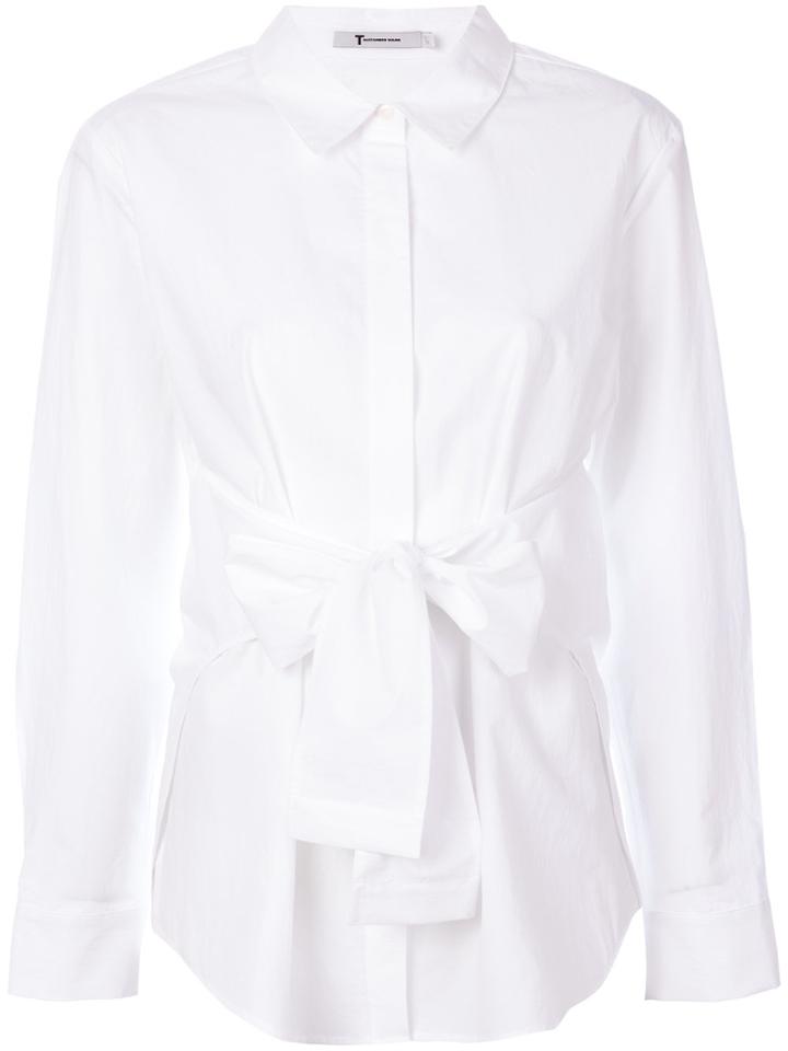T By Alexander Wang Tie Waist Shirt - White