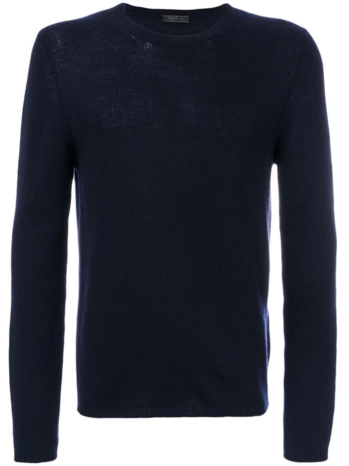 Prada Round Neck Jumper - Blue