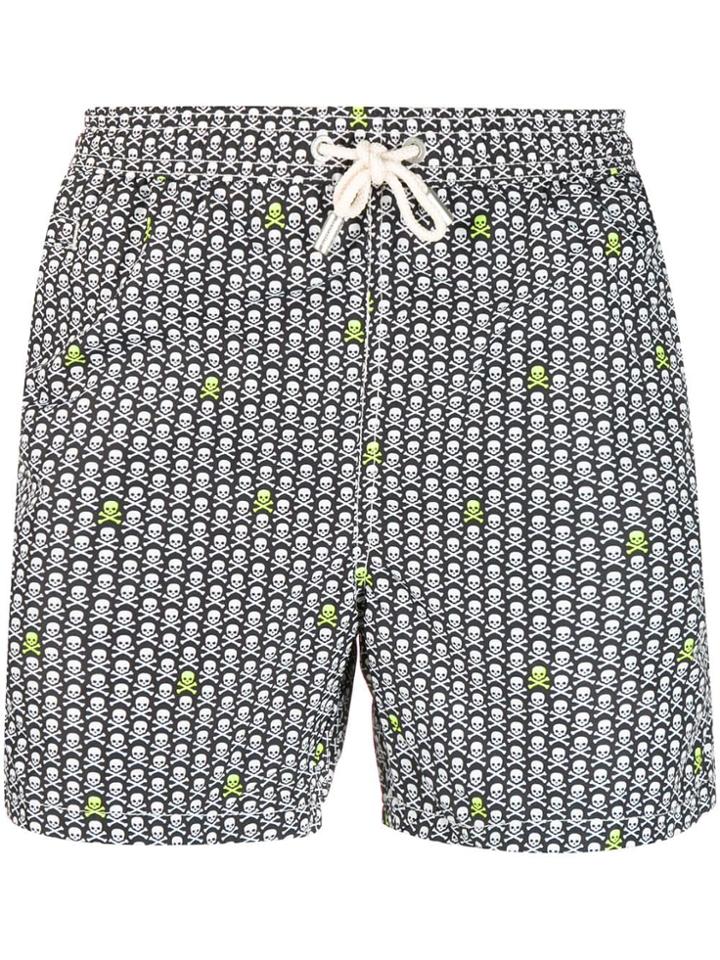 Mc2 Saint Barth Skull Pattern Swimming Shorts - Black