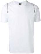 Les Hommes Zipped Shoulders T-shirt, Men's, Size: Large, White, Cotton