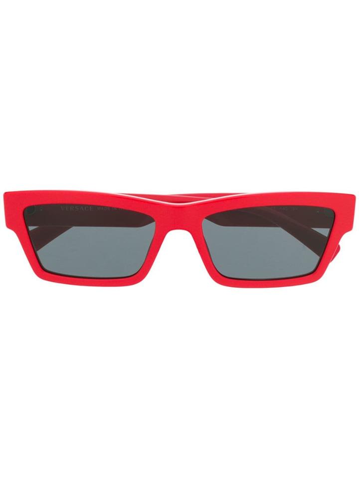 Versace Eyewear Rectangular Frame Sunglasses - Red