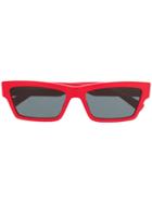 Versace Eyewear Rectangular Frame Sunglasses - Red