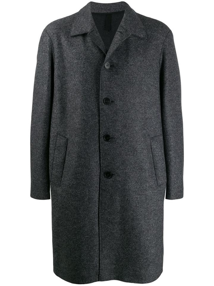 Harris Wharf London Single Breasted Wool Coat - Grey