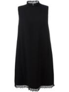 Prada Lace Trim Shift Dress, Women's, Size: 46, Black, Silk/cupro/viscose