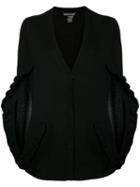 Thomas Wylde Bridget Slit Sleeve Cardigan, Women's, Size: Medium, Black, Silk/cotton/viscose