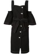 Ports Pure Contrast Stitching Midi Dress - Black