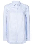 Jovonna Slit Sleeve Checked Barbell Shirt - Blue