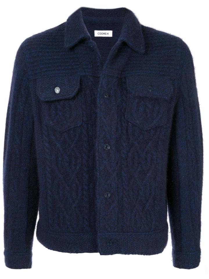 Coohem Knitted Cashmere Blouson - Blue