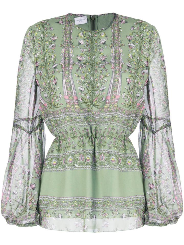 Giambattista Valli Gathered Waist Blouse - Green