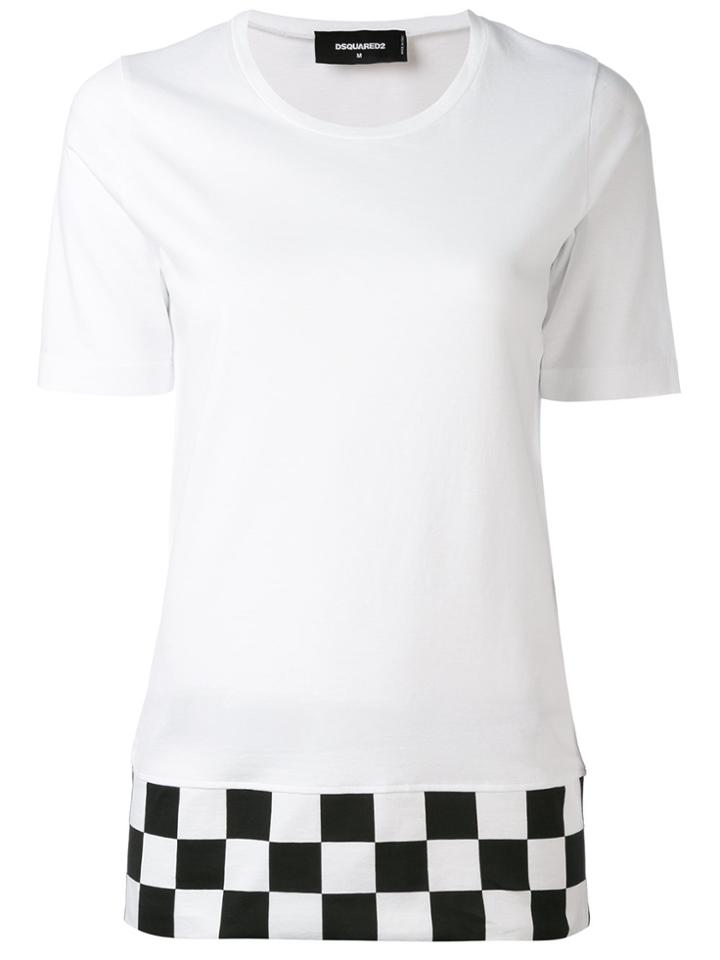 Dsquared2 Checkered Hem T-shirt - White
