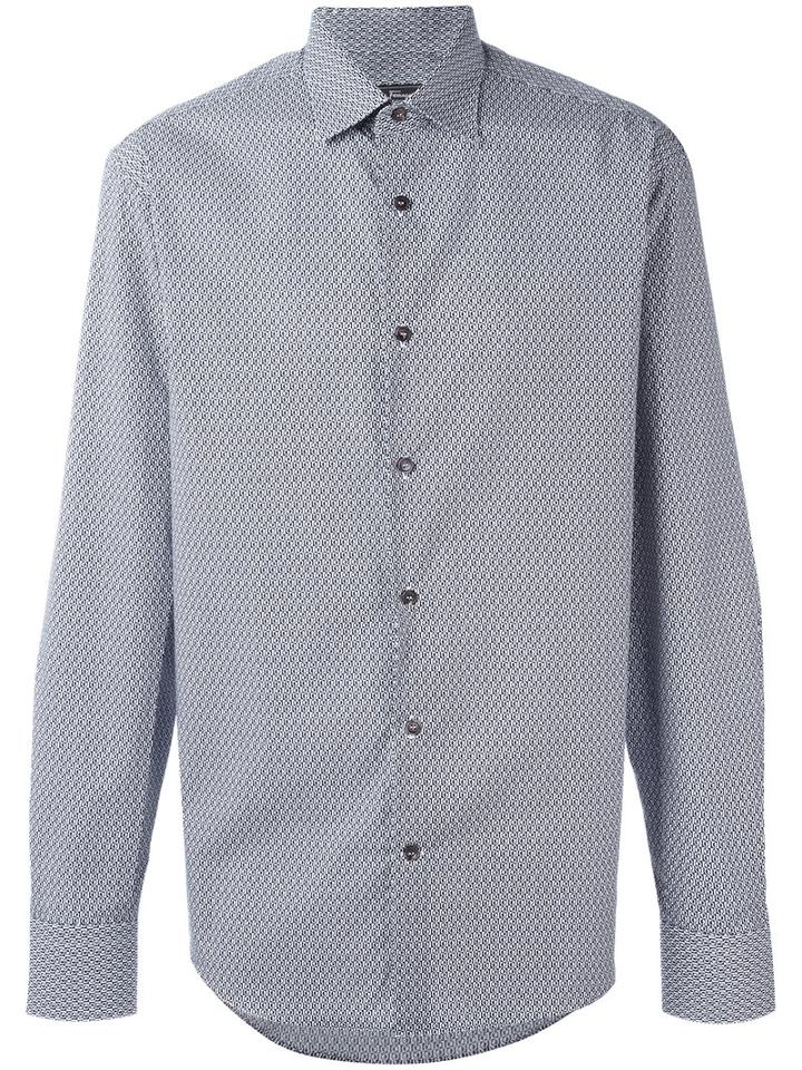 Salvatore Ferragamo Patterned Shirt, Men's, Size: Xxl, Blue, Cotton