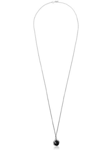 Maria Nilsdotter Silver Claw Necklace With Black Pearl - Metallic
