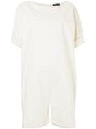 Bassike Loose Fit Playsuit - White