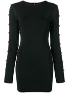 David Koma Oversized Crystal Embellishments Dress - Black