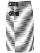Reinaldo Lourenço - Striped Midi Skirt - Women - Acetate - 38, Black, Acetate