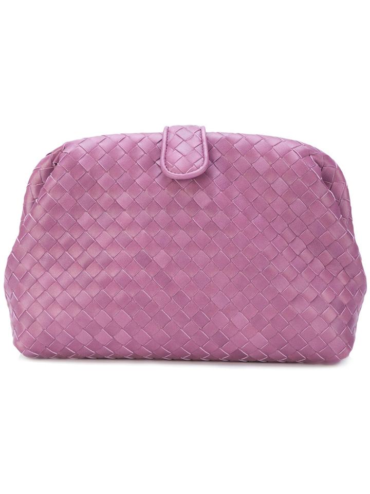 Bottega Veneta The Lauren Intrecciato Clutch Bag - Pink & Purple