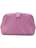 Bottega Veneta The Lauren Intrecciato Clutch Bag - Pink & Purple