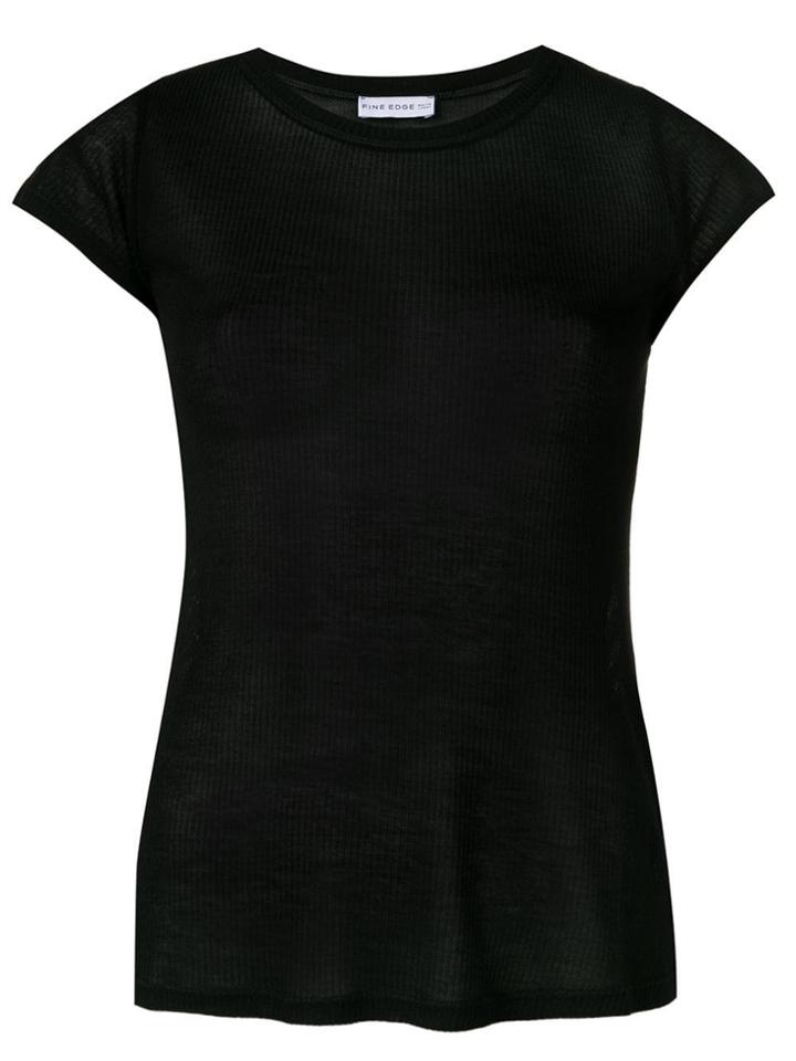 Fine Edge Ribbed T-shirt - Black