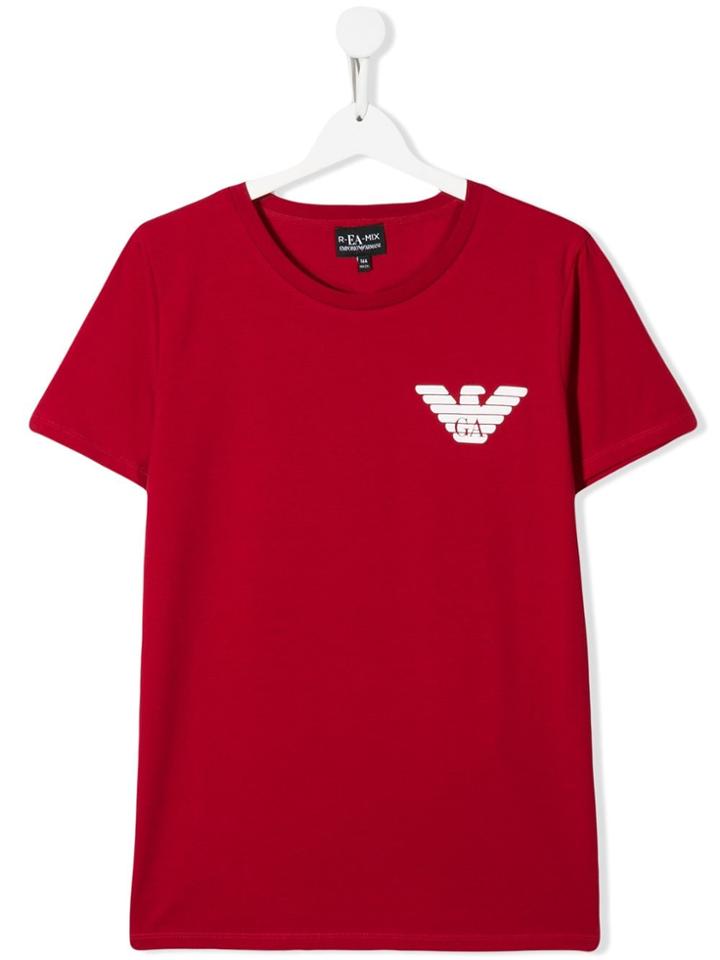 Emporio Armani Kids Teen Logo-printed T-shirt - Red