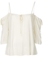 Yohji Yamamoto Vintage Cold Shoulders Drawstring Blouse - White