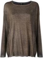 Avant Toi Lightweight Crew Neck Jumper - Brown