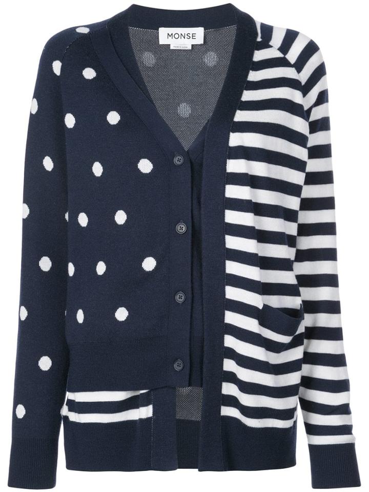 Monse Layered Multi-print Cardigan - Blue