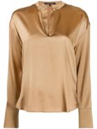 Luisa Cerano V-neck Blouse - Gold