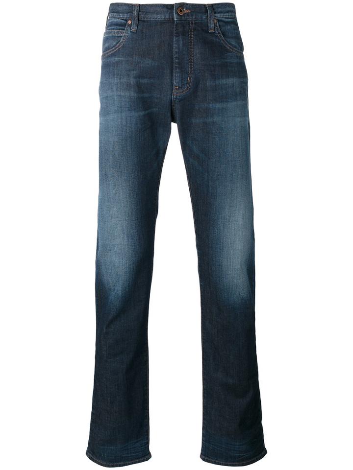 Armani Jeans Washed Skinny Jeans, Men's, Size: 30, Blue, Cotton/spandex/elastane