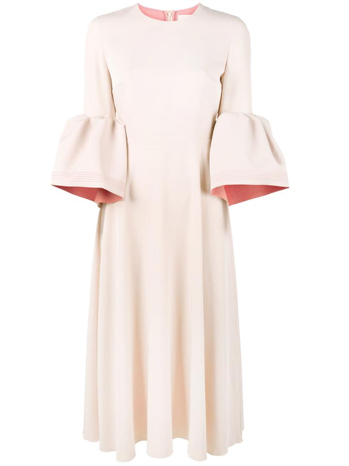 Roksanda Turlin Bell Sleeve Dress - Pink & Purple
