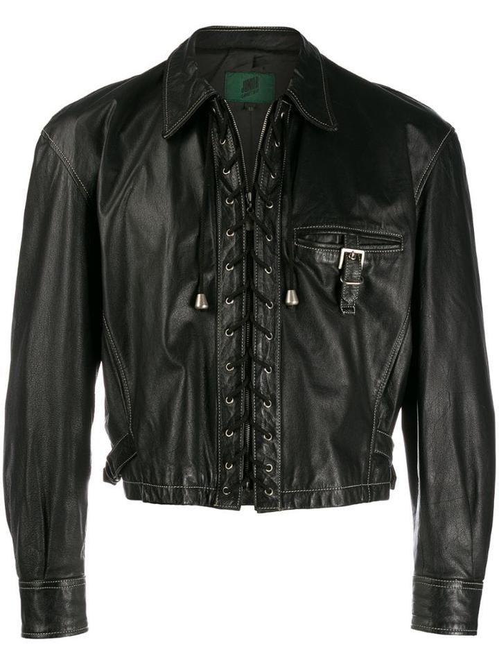 Jean Paul Gaultier Pre-owned 1990's Faux Leather Jacket - Black