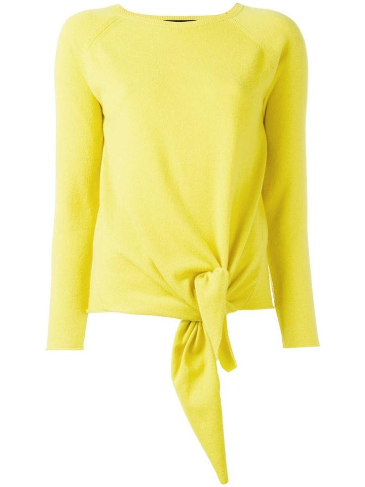 Fabiana Filippi Front Knot Jumper, Women's, Size: 40, Yellow/orange, Cashmere