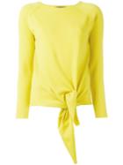 Fabiana Filippi Front Knot Jumper, Women's, Size: 40, Yellow/orange, Cashmere