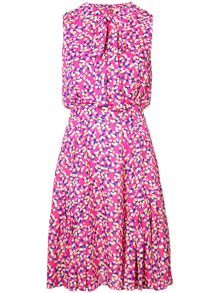 Carolina Herrera Printed Flared Dress - Pink & Purple