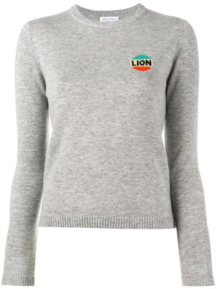 Bella Freud Lion Intarsia Top - Grey