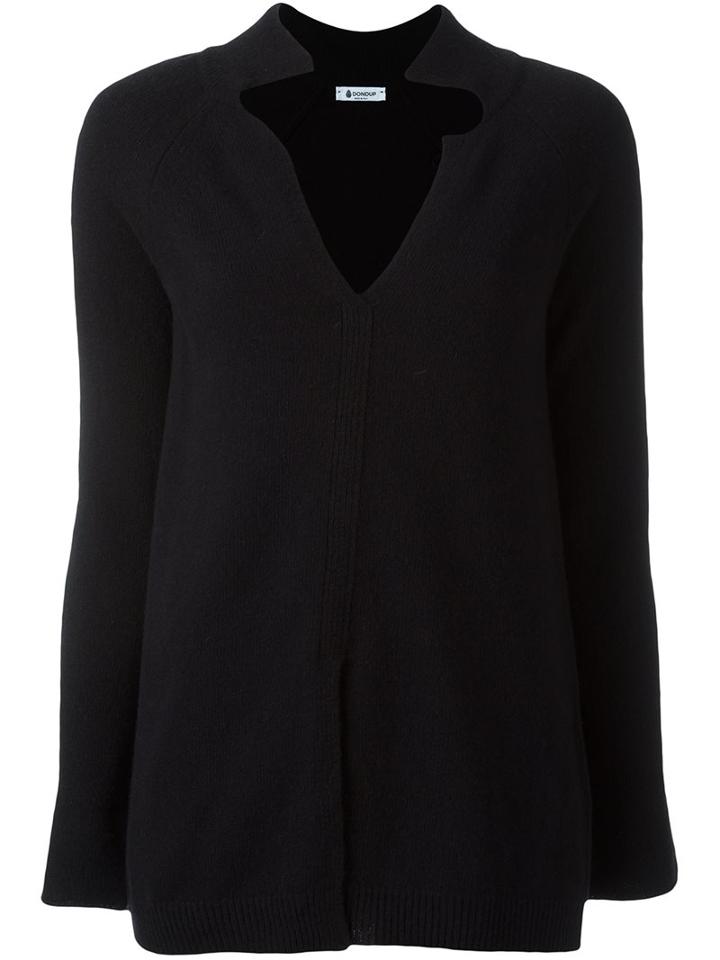 Dondup Split Neck Jumper, Women's, Size: Small, Black, Merino