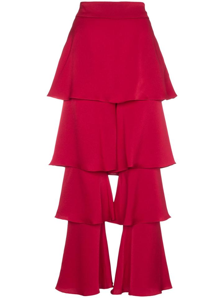 Osman Satin Felix Trousers - Red