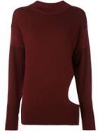 Dkny Cut-out Jumper, Women's, Size: Medium, Red, Spandex/elastane/viscose/merino