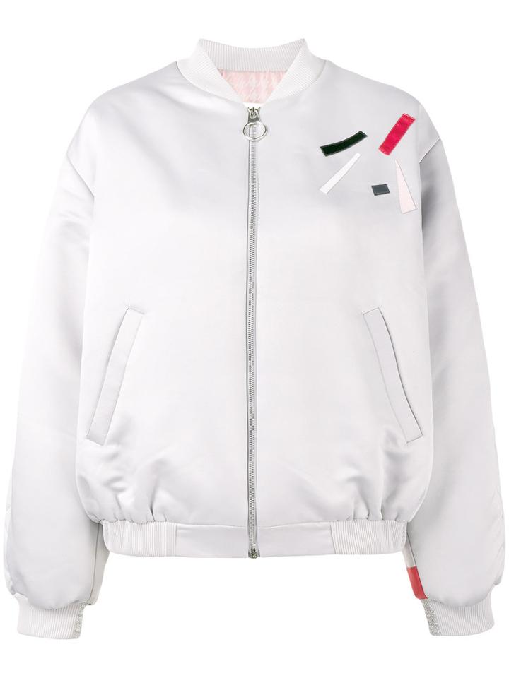 Outlaw Moscow - Pink Circle Bomber Jacket - Women - Polyester/viscose - S, Grey, Polyester/viscose