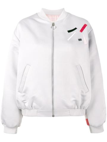 Outlaw Moscow - Pink Circle Bomber Jacket - Women - Polyester/viscose - S, Grey, Polyester/viscose
