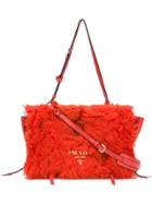 Prada Shearling Flap Bag - Red