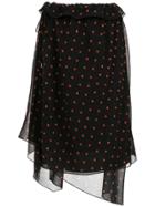 Nk Printed Asymmetric Skirt - Black