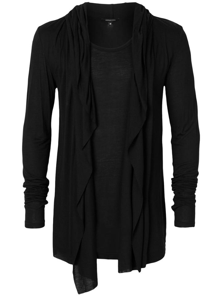 Unconditional Draped Hooded Cardigan - Black