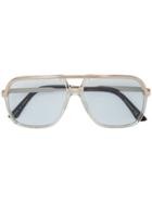 Gucci Eyewear Rectangular Frame Metal Sunglasses - Metallic