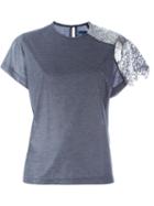 Kolor Lace Shoulder T-shirt, Women's, Size: 3, Grey, Polyester
