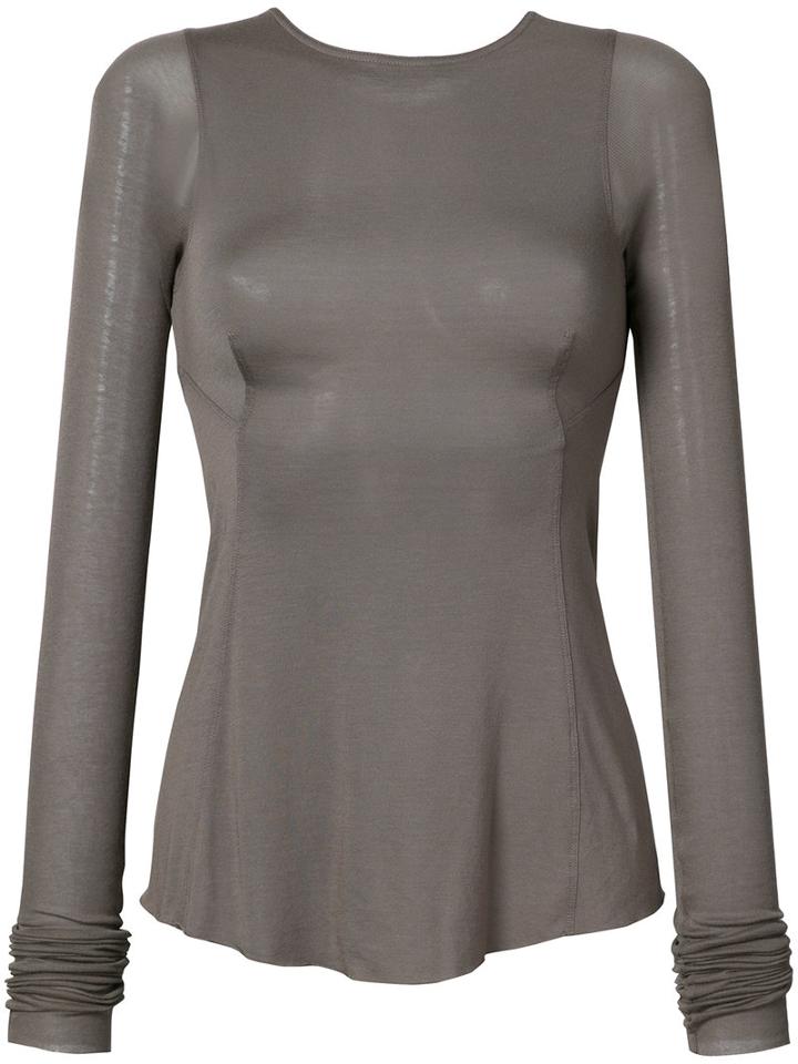Rick Owens Lilies - Backless Flared Top - Women - Cotton/nylon/polyamide/viscose - 40, Brown, Cotton/nylon/polyamide/viscose