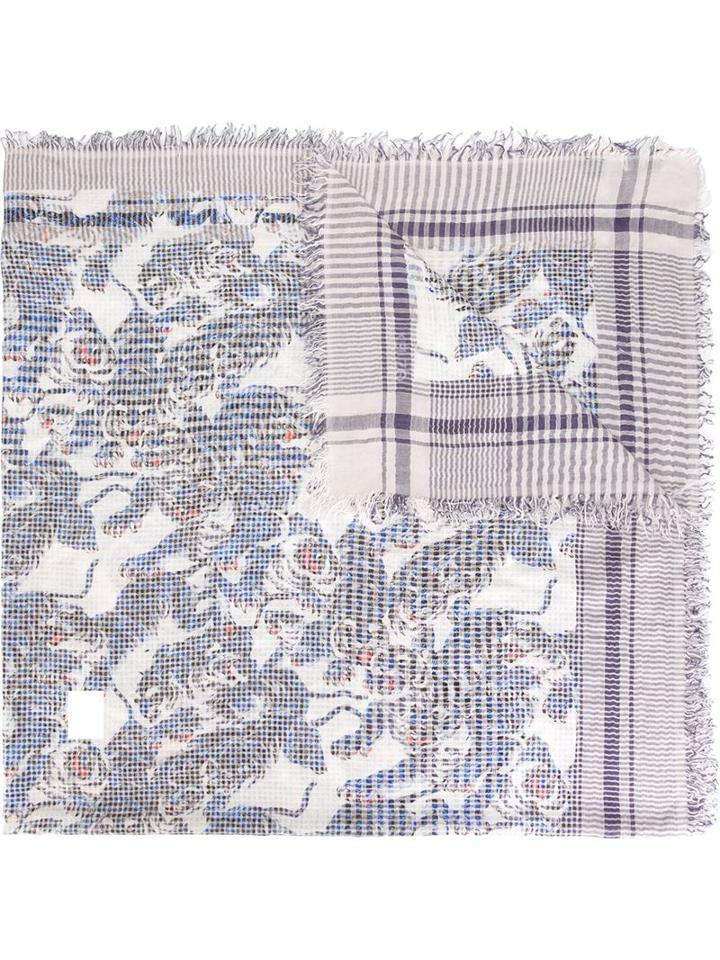 Kenzo 'flying Tiger' Scarf, Men's, Polyester/viscose