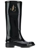 Jimmy Choo Logo Plaque 30mm Rain Boots - Black